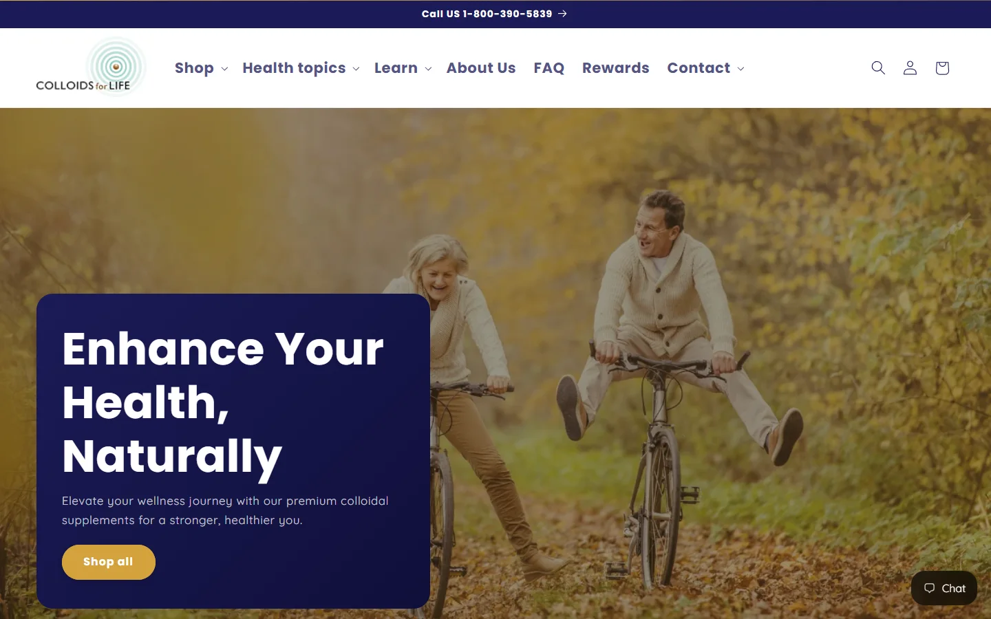 Colloids for Life website homepage