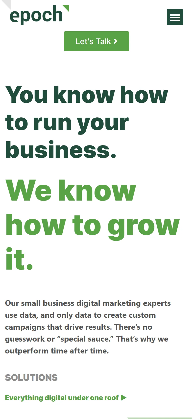 Epoch Digital Marketing on mobile