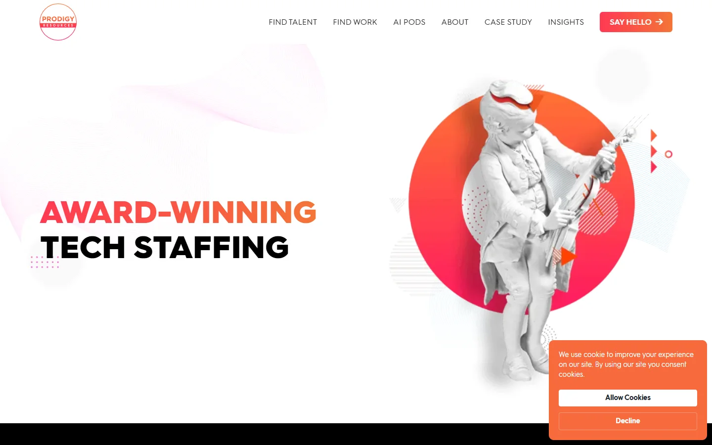 Prodigy Resources homepage on desktop