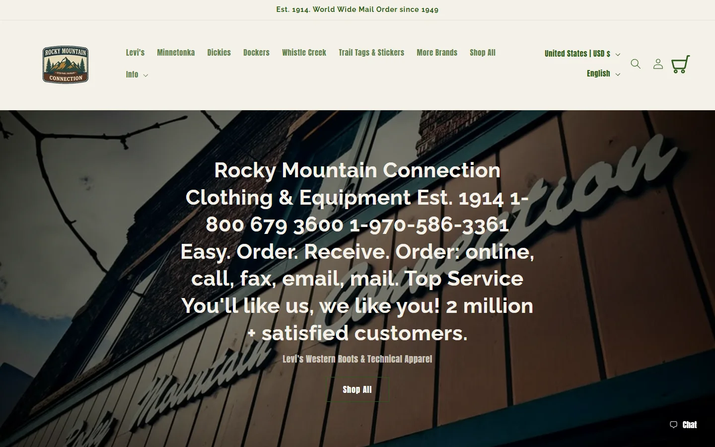 Rocky Mountain Connection website homepage