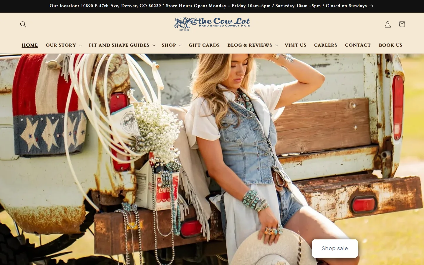 The Cow Lot website homepage