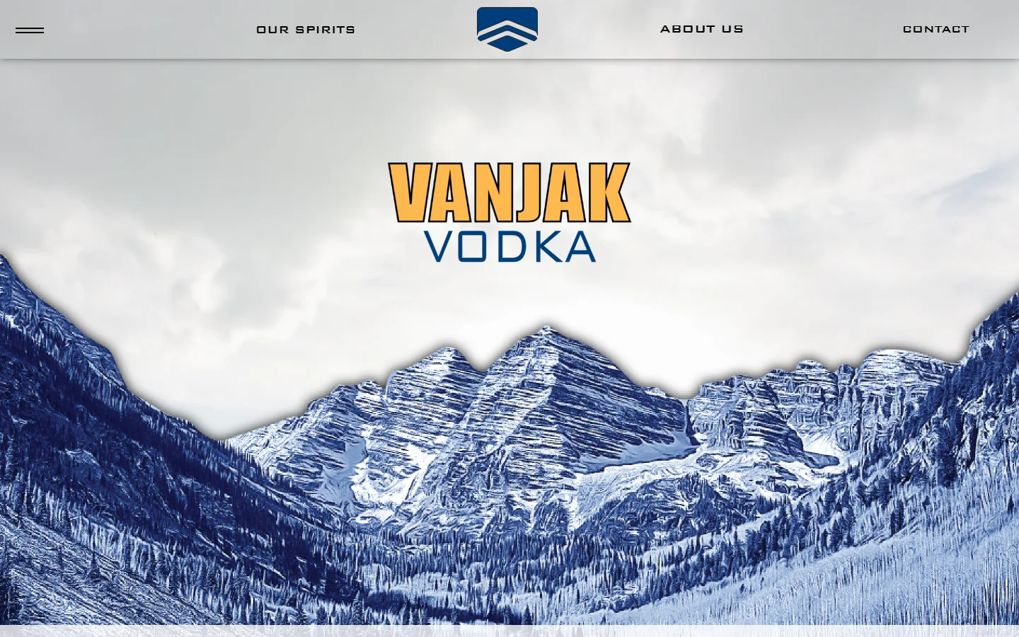 Vanjak Vodka website homepage